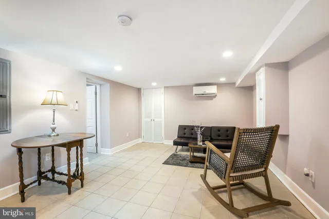 a view of a room with table and chair
