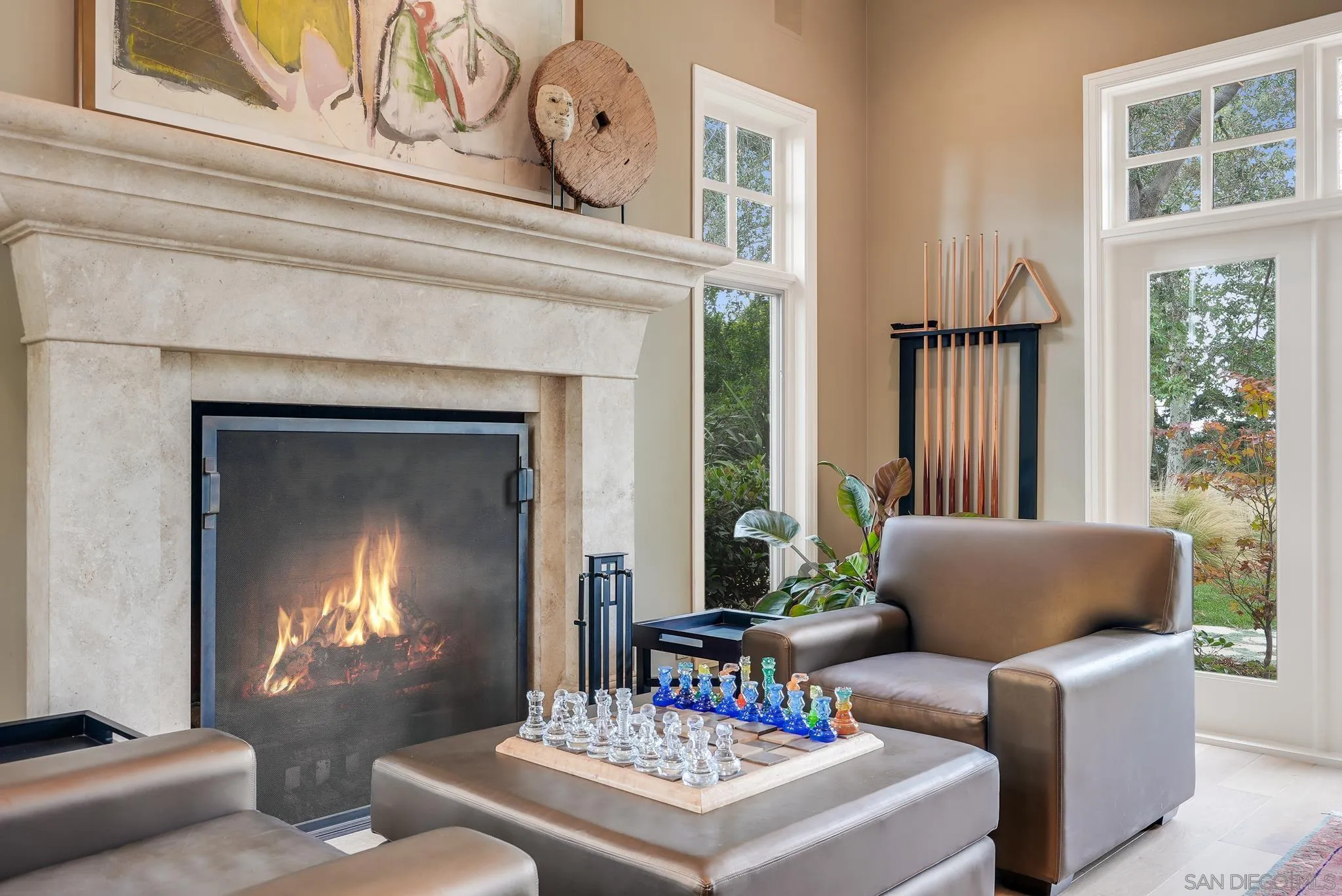 7891 Muirfield Way Rancho Santa Fe, CA 92067 - Photo 10 of 47 a living room with furniture and a fireplace