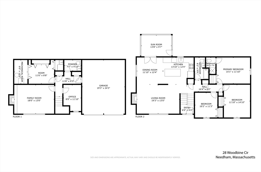 28 Woodbine Circle Needham, MA 02494 - Photo 29 of 29 a picture of a floor plan