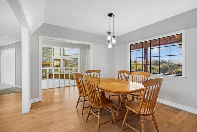 5955 Diablo Hills Road Tres Pinos, CA 95075 - Photo 34 of 91 a view of a dining room with furniture window and outside view