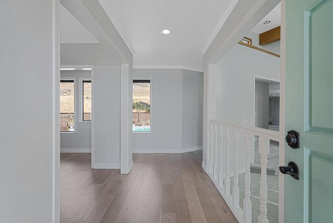 5955 Diablo Hills Road Tres Pinos, CA 95075 - Photo 10 of 91 a view of a hallway with wooden floor
