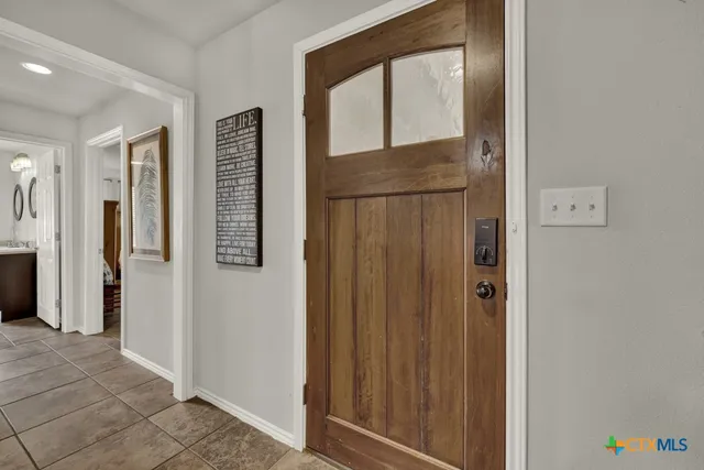 a view of elevator with hallway