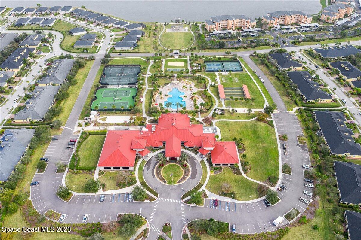 3680 Funston Circle Melbourne, FL 32940 - Photo 42 of 48 an aerial view of residential house with outdoor space pool patio and lake view