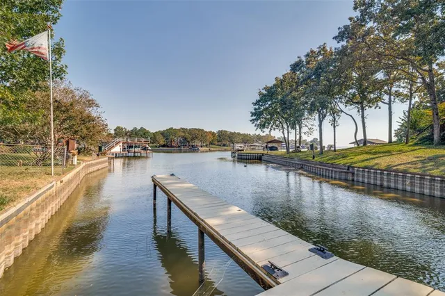 a view of a lake with houses