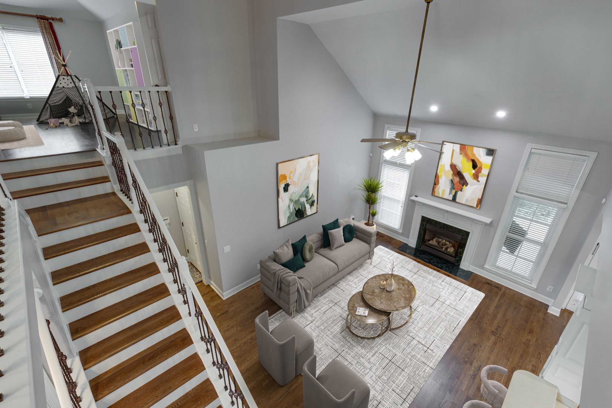 119 Richards Glen Drive Franklin, TN 37067 - Photo 24 of 41 a living room with fireplace furniture and a wooden floor