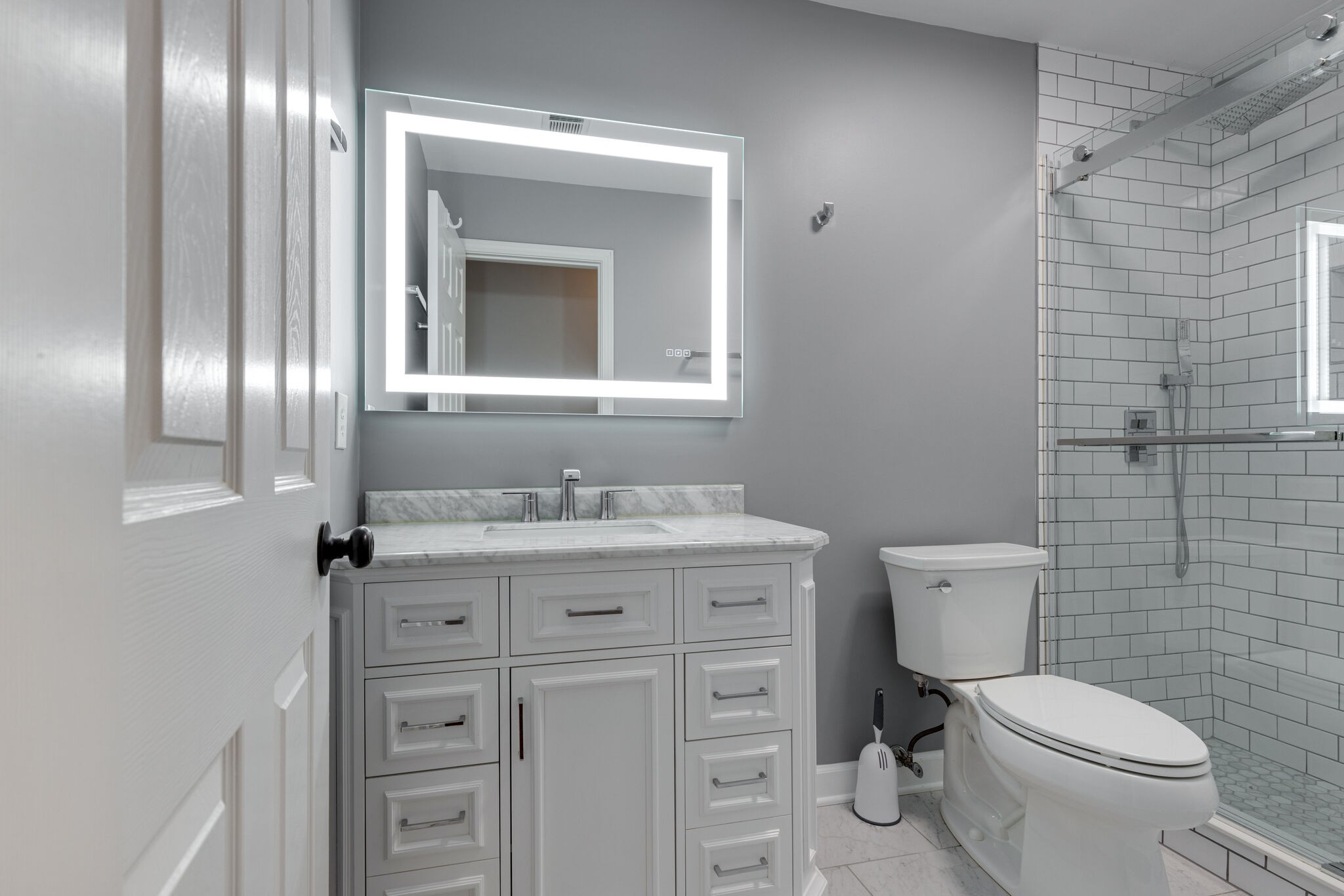 119 Richards Glen Drive Franklin, TN 37067 - Photo 35 of 41 a bathroom with a granite countertop toilet sink and mirror