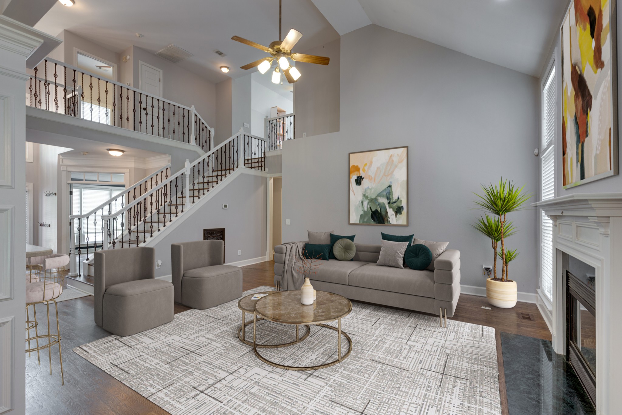 119 Richards Glen Drive Franklin, TN 37067 - Photo 5 of 41 a living room with furniture and a fireplace