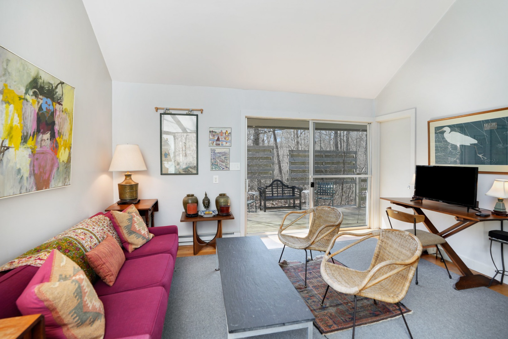 25 Fulling Mill Road Chilmark, MA 02535 - Photo 23 of 31 a living room with furniture and a flat screen tv