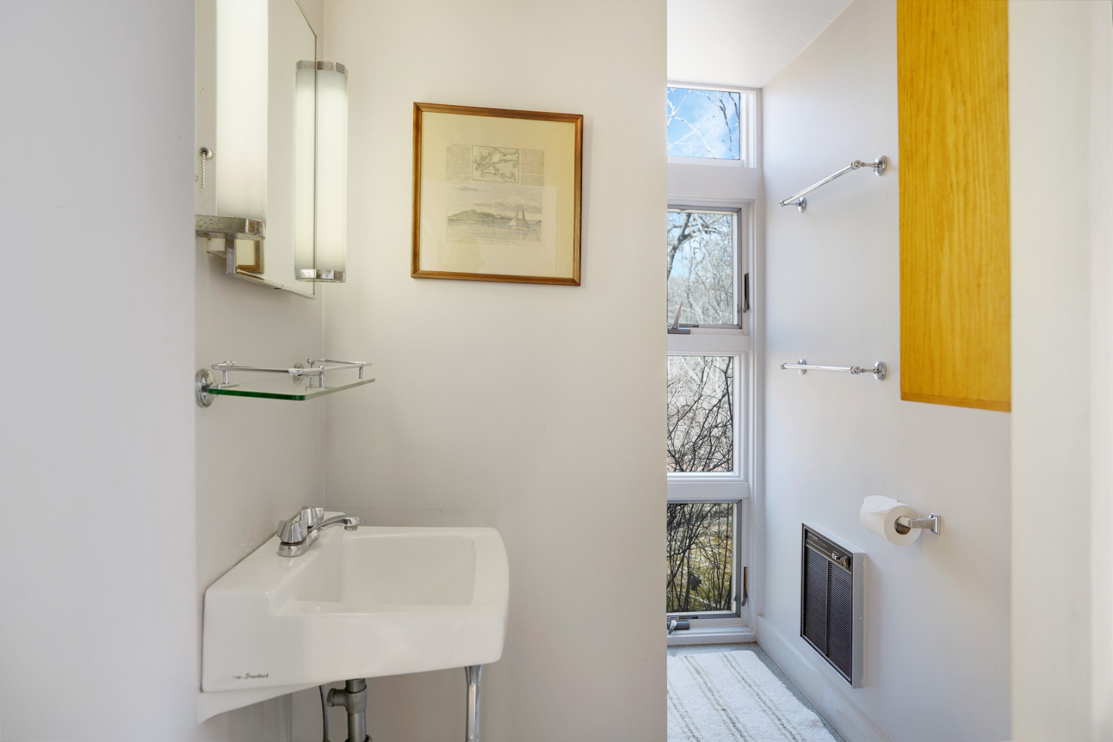 25 Fulling Mill Road Chilmark, MA 02535 - Photo 28 of 31 a bathroom with a sink and a mirror