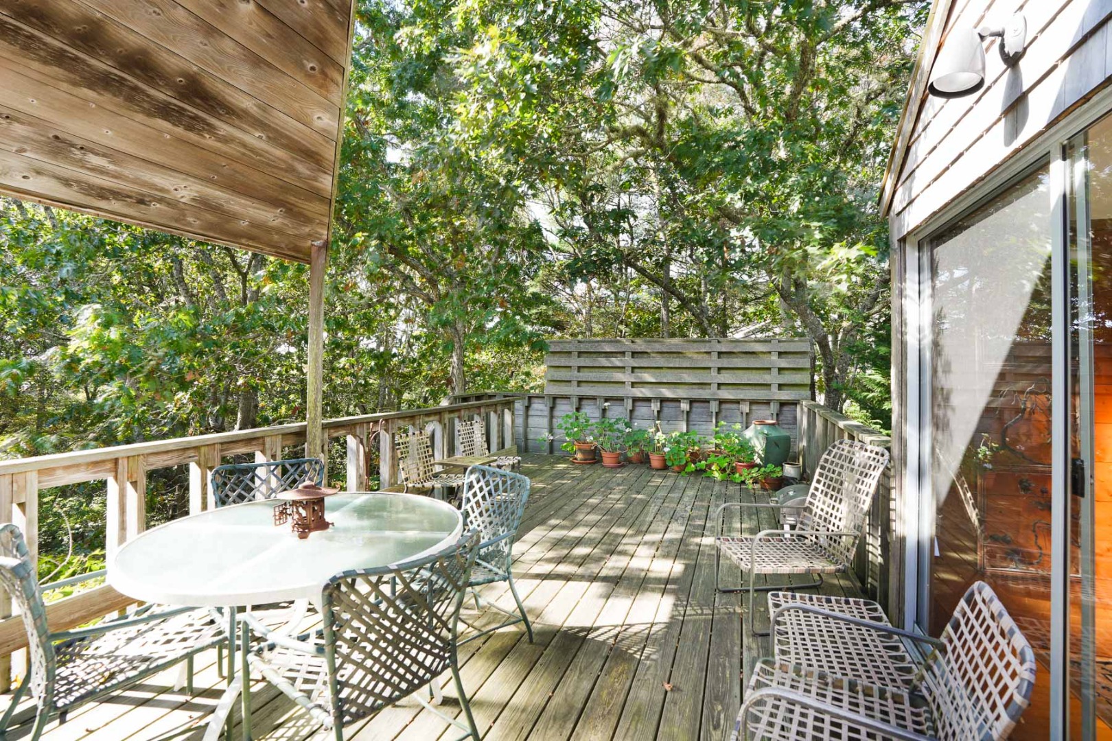 25 Fulling Mill Road Chilmark, MA 02535 - Photo 4 of 31 a view of balcony with furniture and trees
