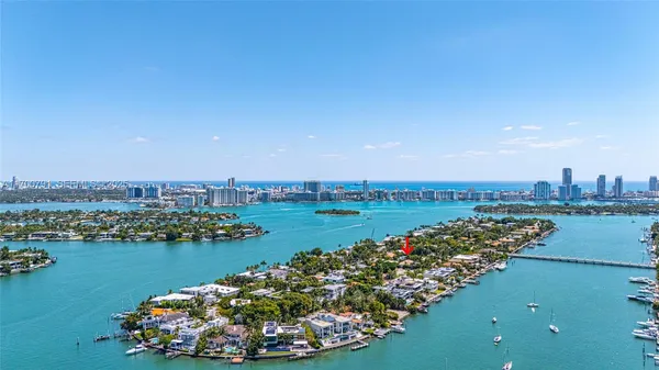 a view of a lake with a city view