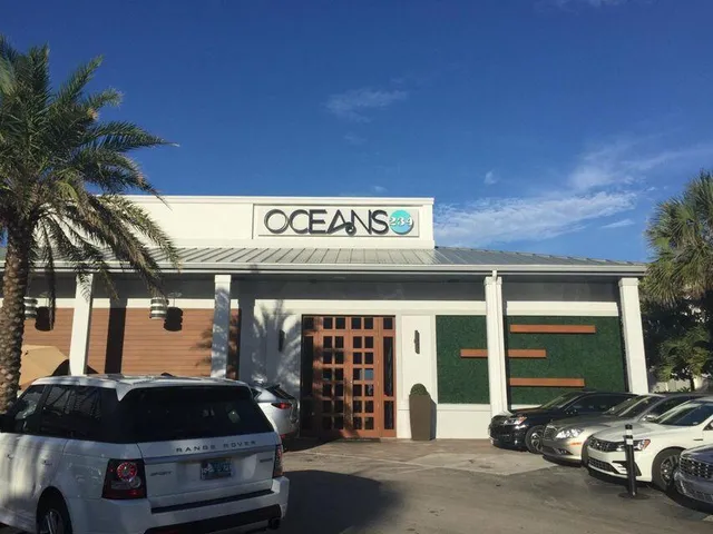 a group of people sitting in front of a building