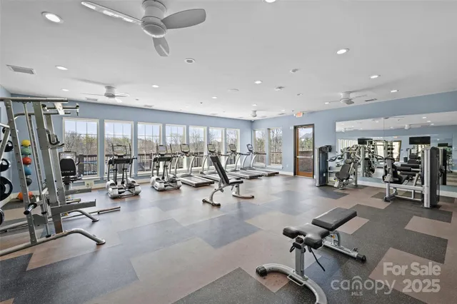 an aerial view of a house with outdoor space