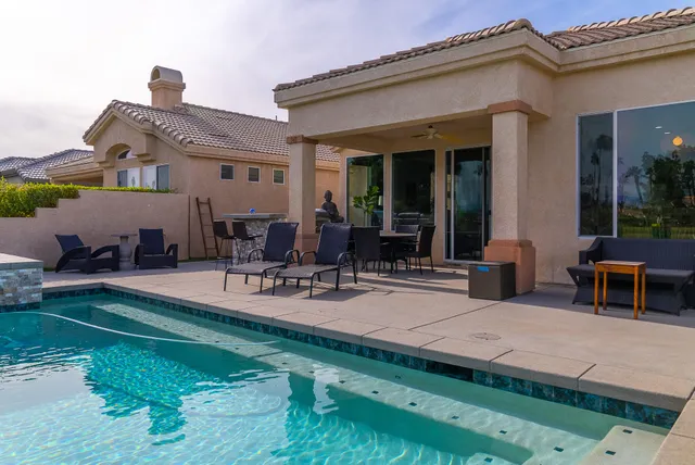 a view of a house with patio