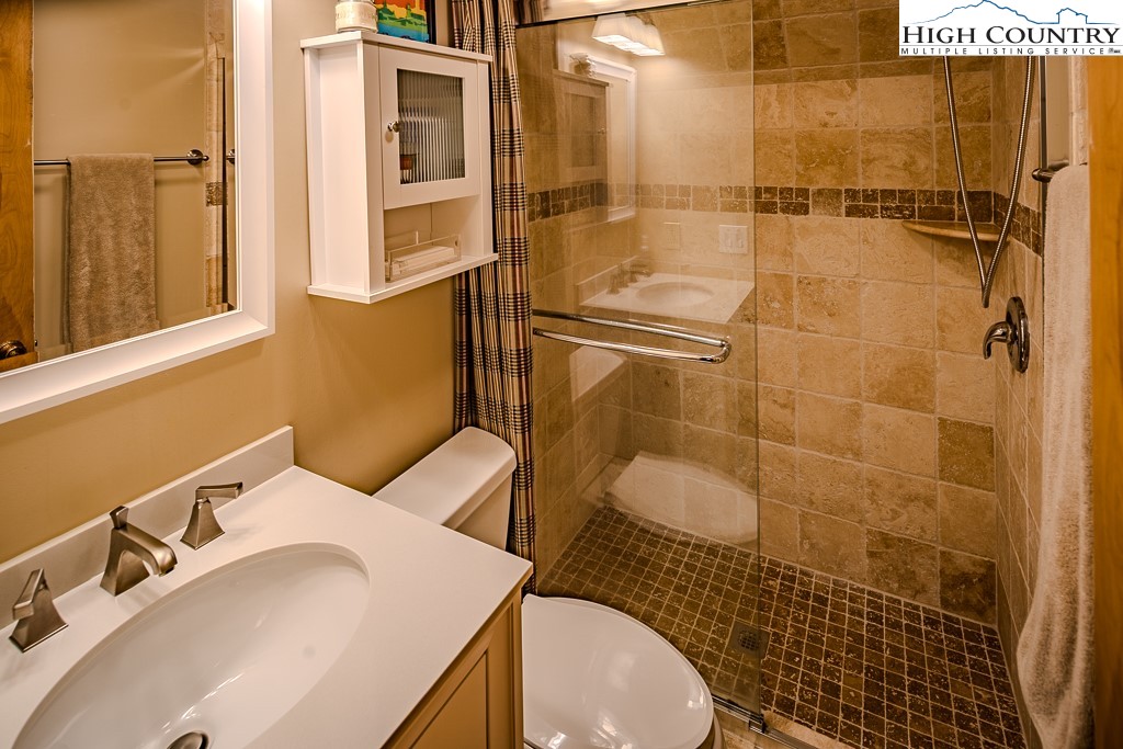 335 Cherry Drive Boone, NC 28607 - Photo 18 of 32 a bathroom with a sink toilet and shower