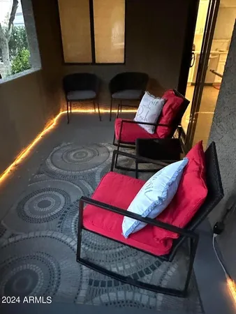 a living room with furniture