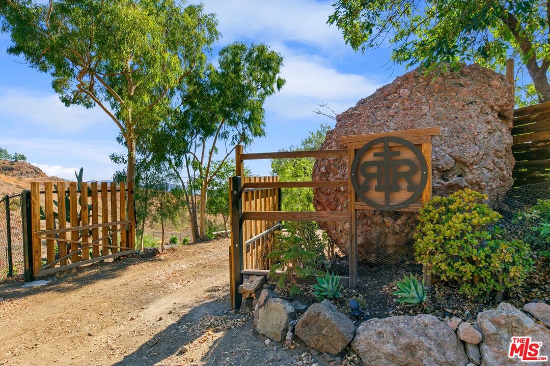a view of a garden with a pathway