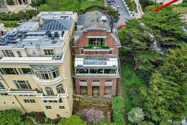 a view of a building with windows