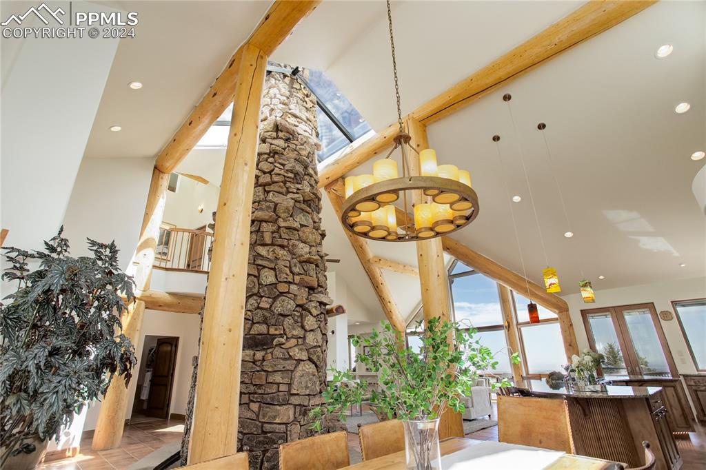 8585 Snowslide Trail Rye, CO 81069 - Photo 5 of 41 Cathedral ceiling, skylight and water feature