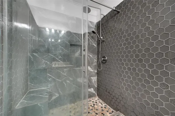 a bathroom with a shower