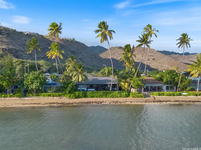 a view of the street and houses