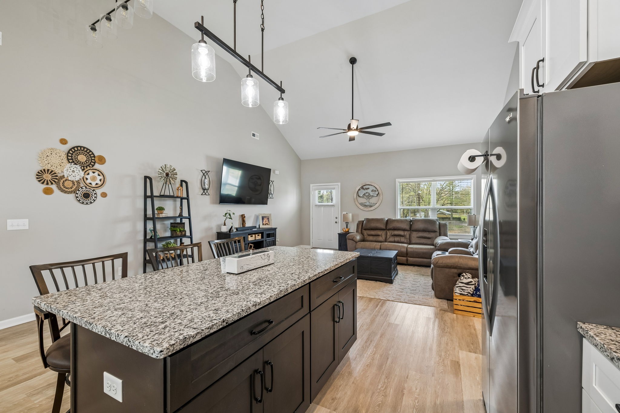 180 Vickers Hill Road Smithville, TN 37166 - Photo 14 of 33 a kitchen with sink refrigerator and microwave