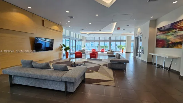 a view of outdoor space with seating area