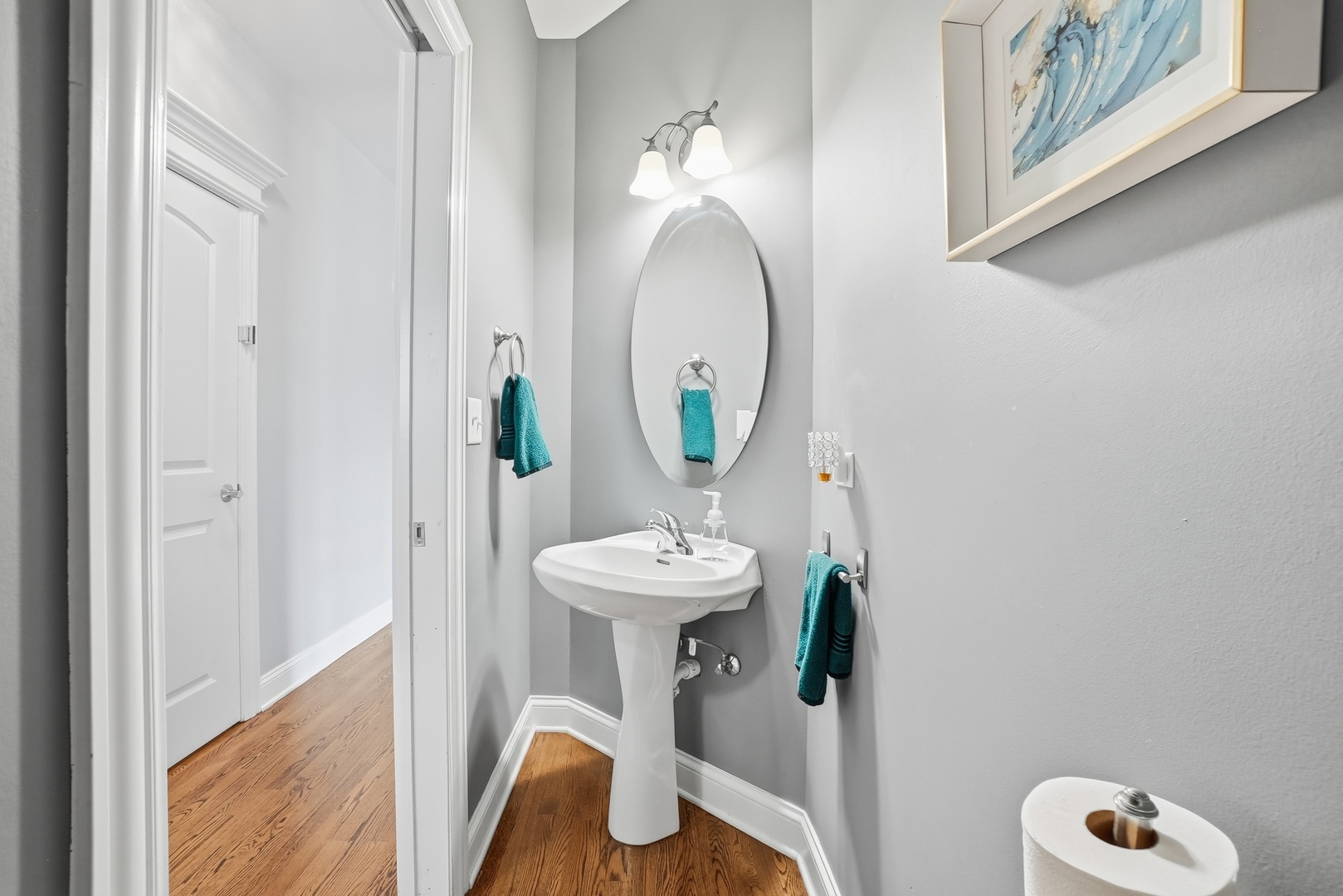 S635 Robbins Street Winfield, IL 60190 - Photo 10 of 35 a bathroom with a sink and a mirror