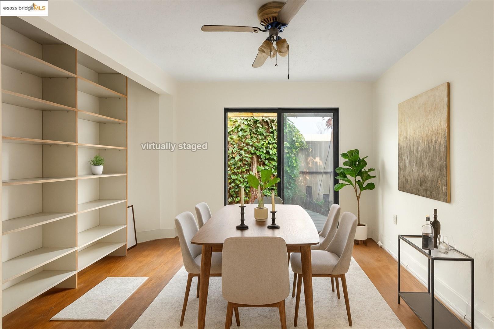 2201-2203 Spaulding Avenue Berkeley, CA 94703 - Photo 44 of 56 Dining space featuring light wood finished floors and ceiling fan