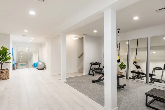 a view of a livingroom with furniture and a living room