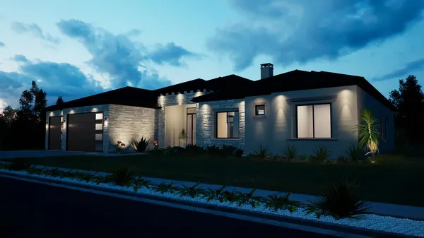a front view of a house