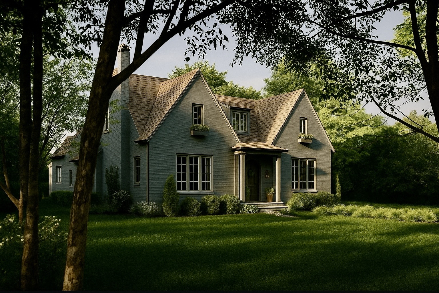 710 Buena Road Lake Forest, IL 60045 - Photo 2 of 12 a front view of a house with a garden