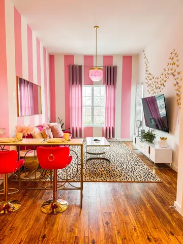 a living room with a couch and a table