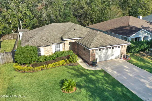 an aerial view of a house