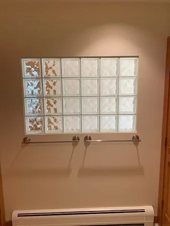 a close up of a shower