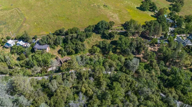 a view of a field with an ocean