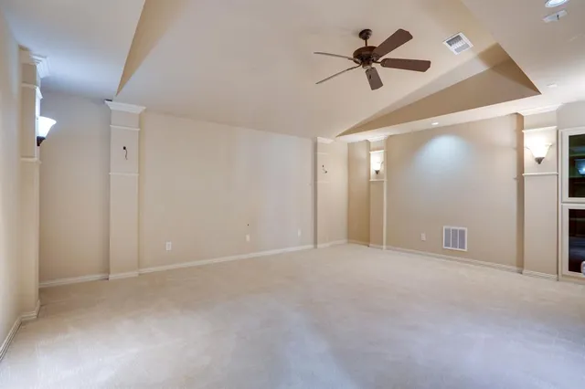 a view of a golf course with a garden