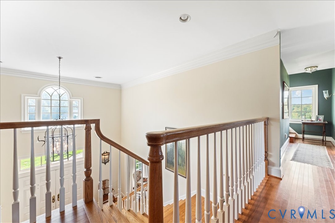 3581 Richards Run Powhatan, VA 23139 - Photo 31 of 50 a view of staircase with railing and wooden floor