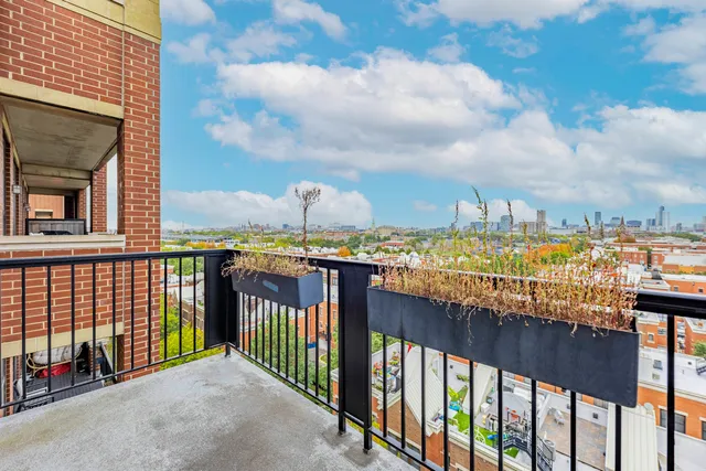a city view from a balcony