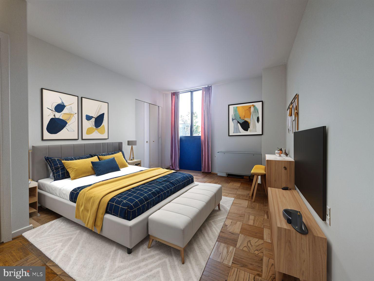 4242 East-West Highway, Unit 618 Chevy Chase, MD 20815 - Photo 3 of 17 Virtually staged bedroom.