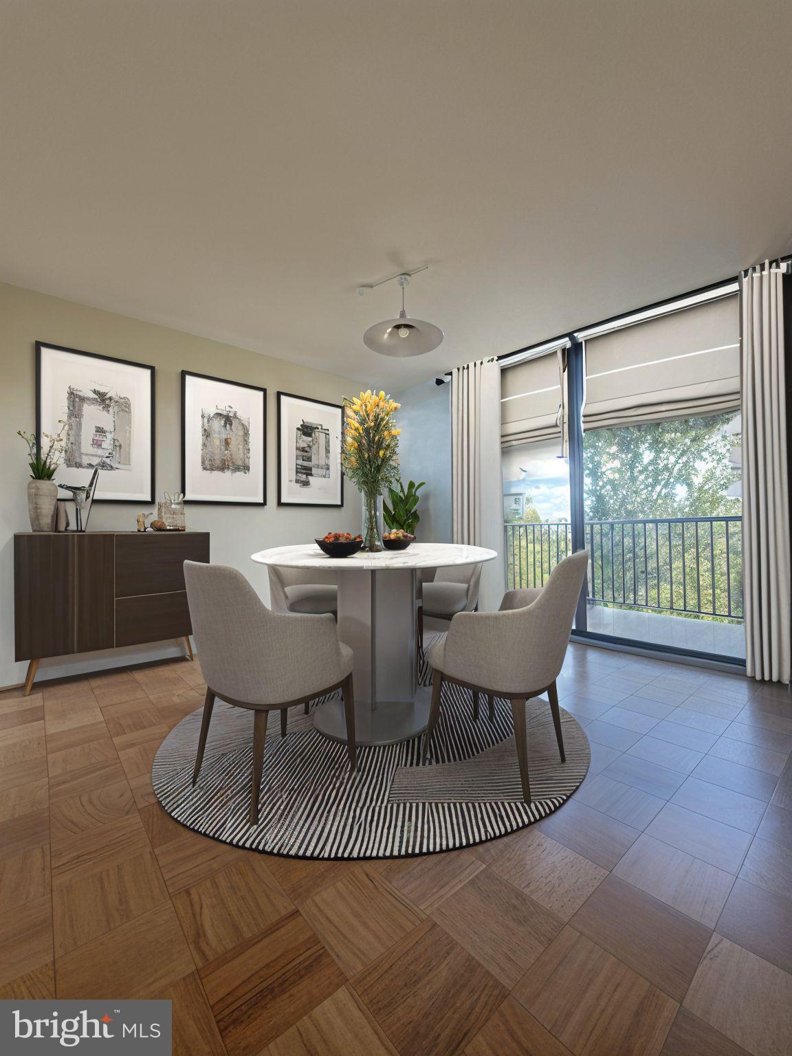 4242 East-West Highway, Unit 618 Chevy Chase, MD 20815 - Photo 6 of 17 Virtually staged dining space.