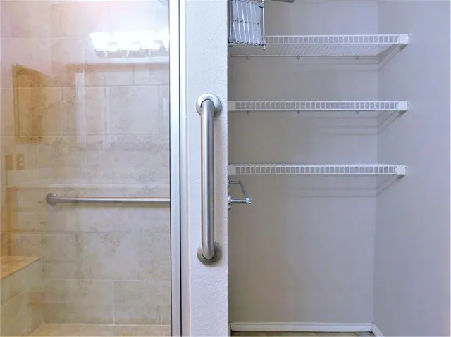 a bathroom with a shower