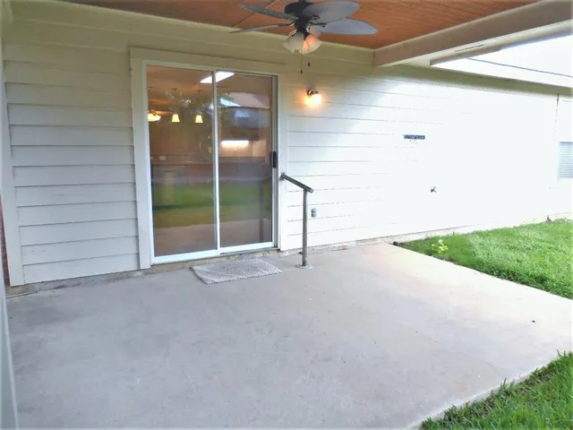 a view of a room with a garage