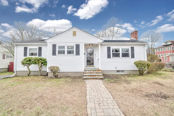 a view of a house with a patio