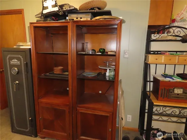 a close view of walk in closet