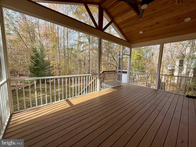 a view of a wooden deck