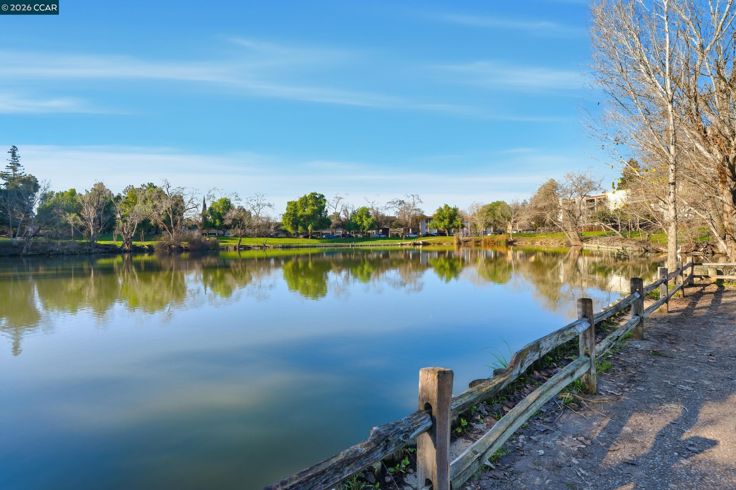 1591 Ellis Street, Unit 307 Concord, CA 94520 - Photo 2 of 13 a view of a lake with houses in the back