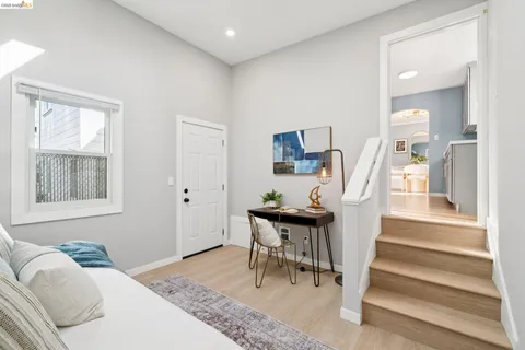 a living room with furniture