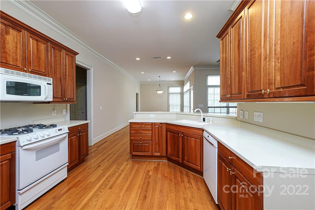 2586 Lower Assembly Drive Fort Mill, SC 29708 - Photo 19 of 48 a kitchen with stainless steel appliances granite countertop wooden cabinets a sink and dishwasher a oven with wooden floor