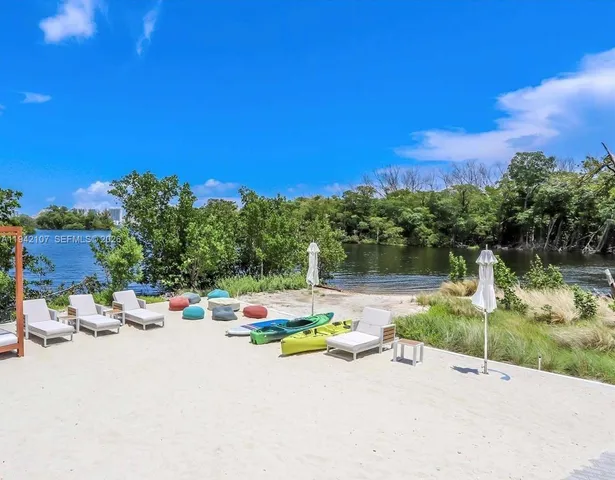 a view of a lounge chairs in the patio